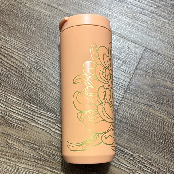 Starbucks Peach and Gold Floral Tumbler - Picture 2 of 5